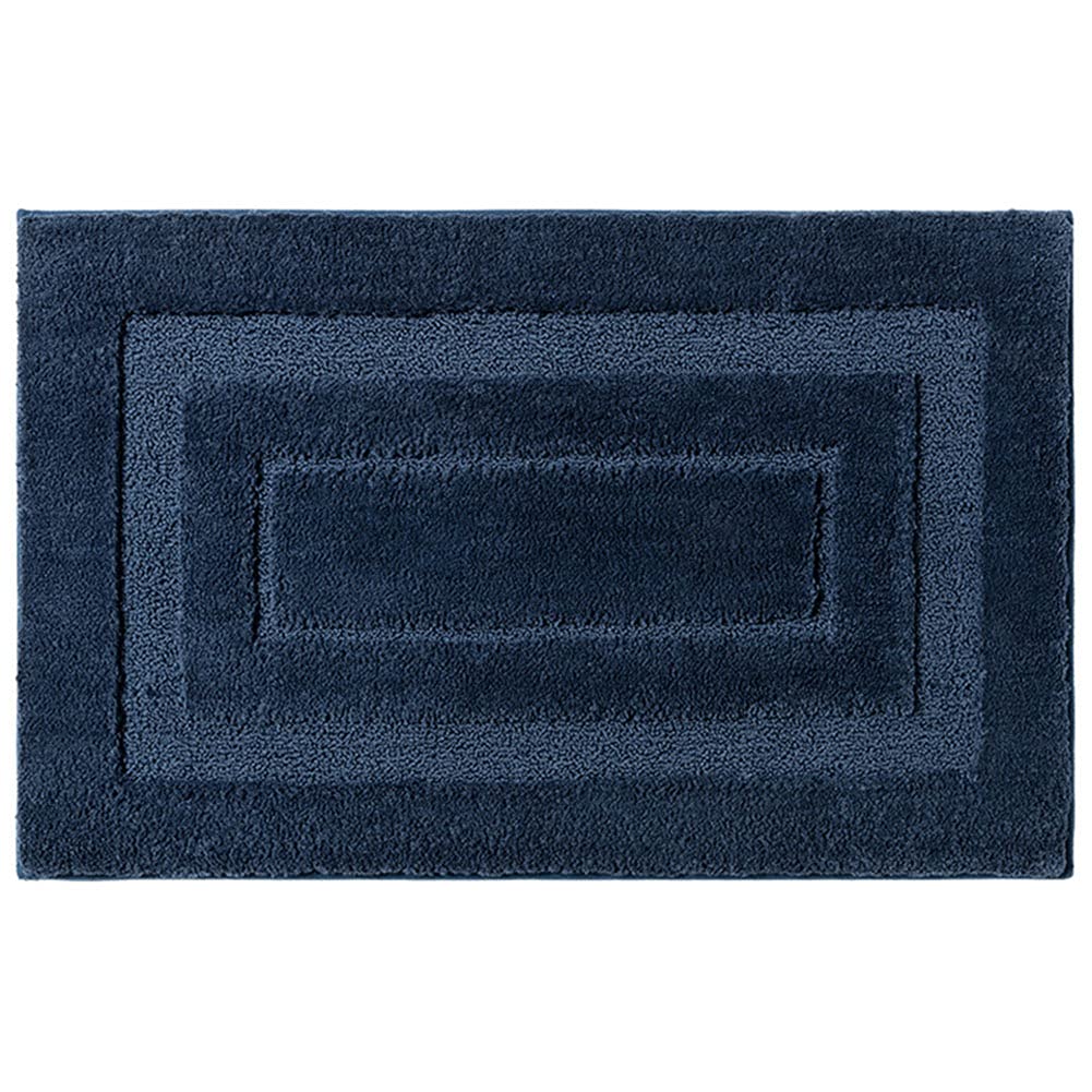 Bathroom Rug Mat Soft Soft Plush Microfiber Bath Rug Non-Slip Bath Mats Absorbent Shower Floor Mats for Tub,Shower,Bathroom,Machine Washable,16"x24" Navy