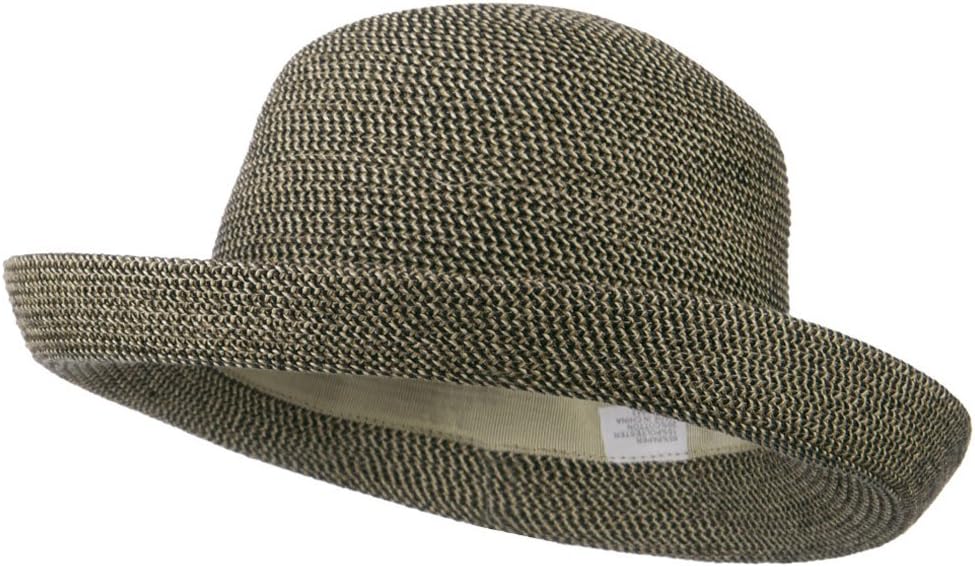 UPF 50+ Tweed Cotton Paper Braid Medium Kettle Brim Hat - OSFM