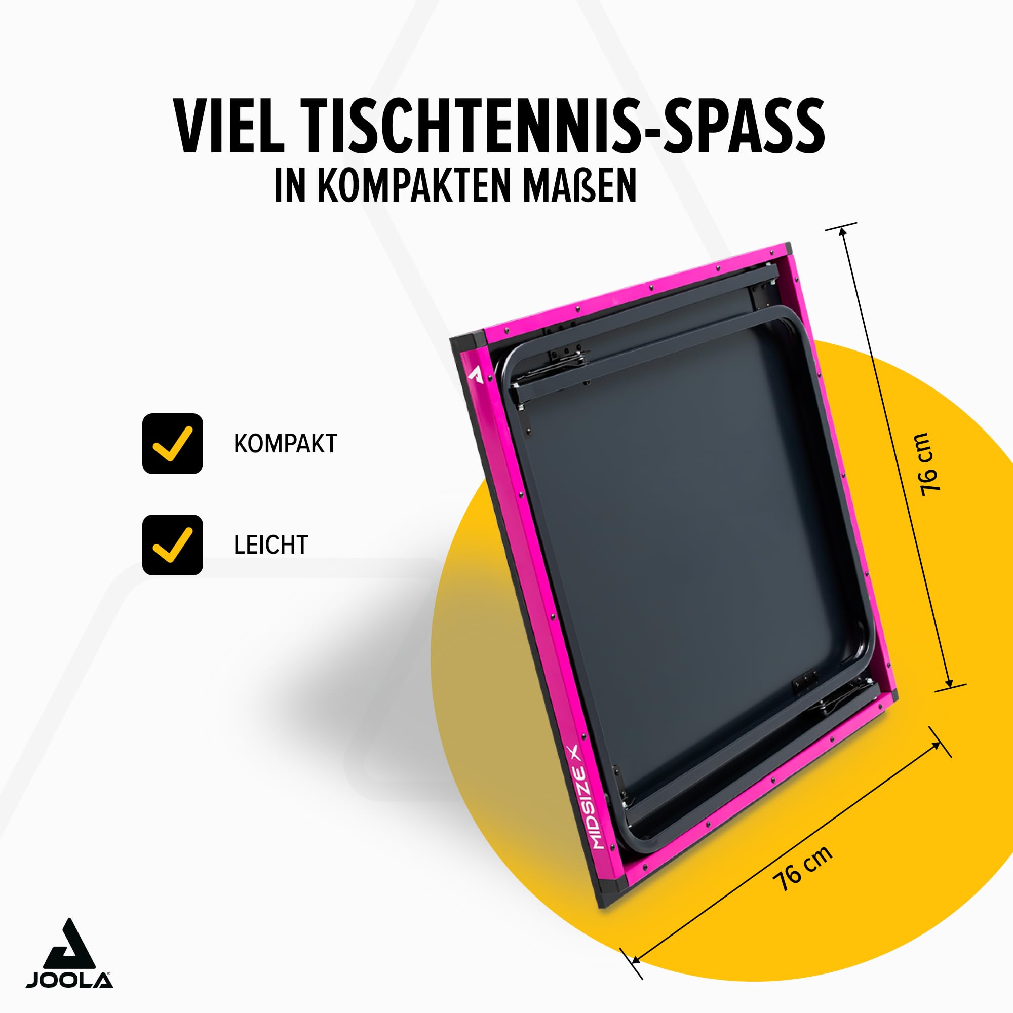 JOOLA Midsize Tischtennisplatte, Freizeittisch, Tischtennistisch inklusive Tischtennisnetz