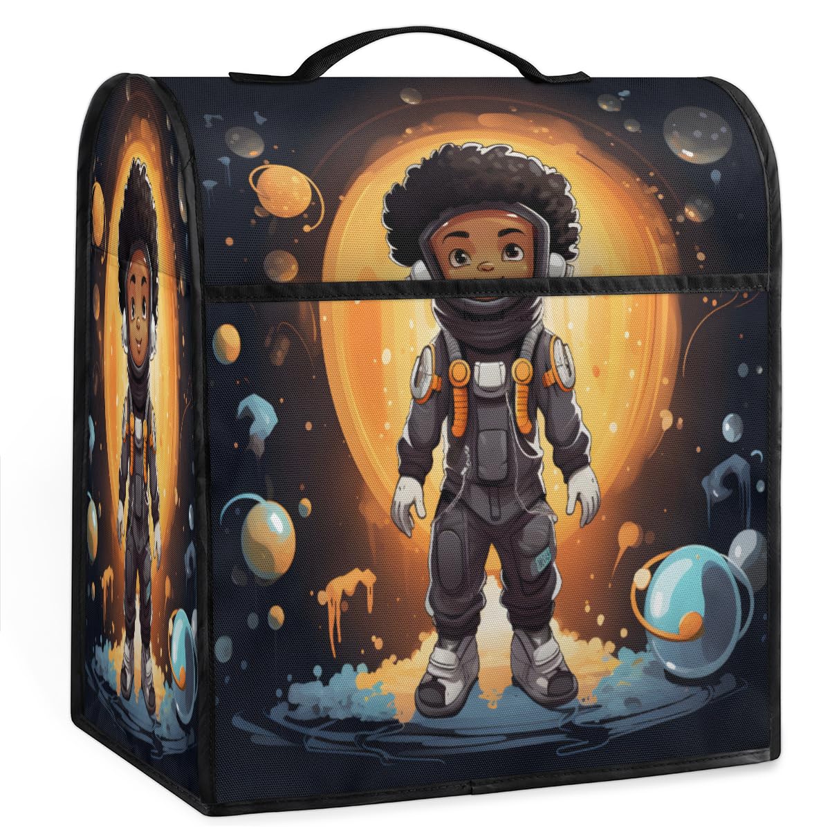 Coffee Maker Cover Astronaut Boy Kitchen Appliance Covers Small Appliance Covers Blender Cover Juicer Cover Dust Covers for Kitchen Appliances with Top Handle and Pockets,Washable,B891