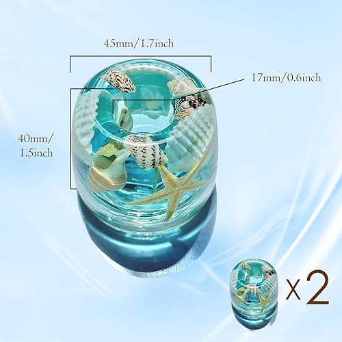 Miniatura 3 de FONMY Mini soporte para cepillos de dientes, acrílico con concha de mar natural, hecho a mano, organizador para encimeras de tocador de baño,