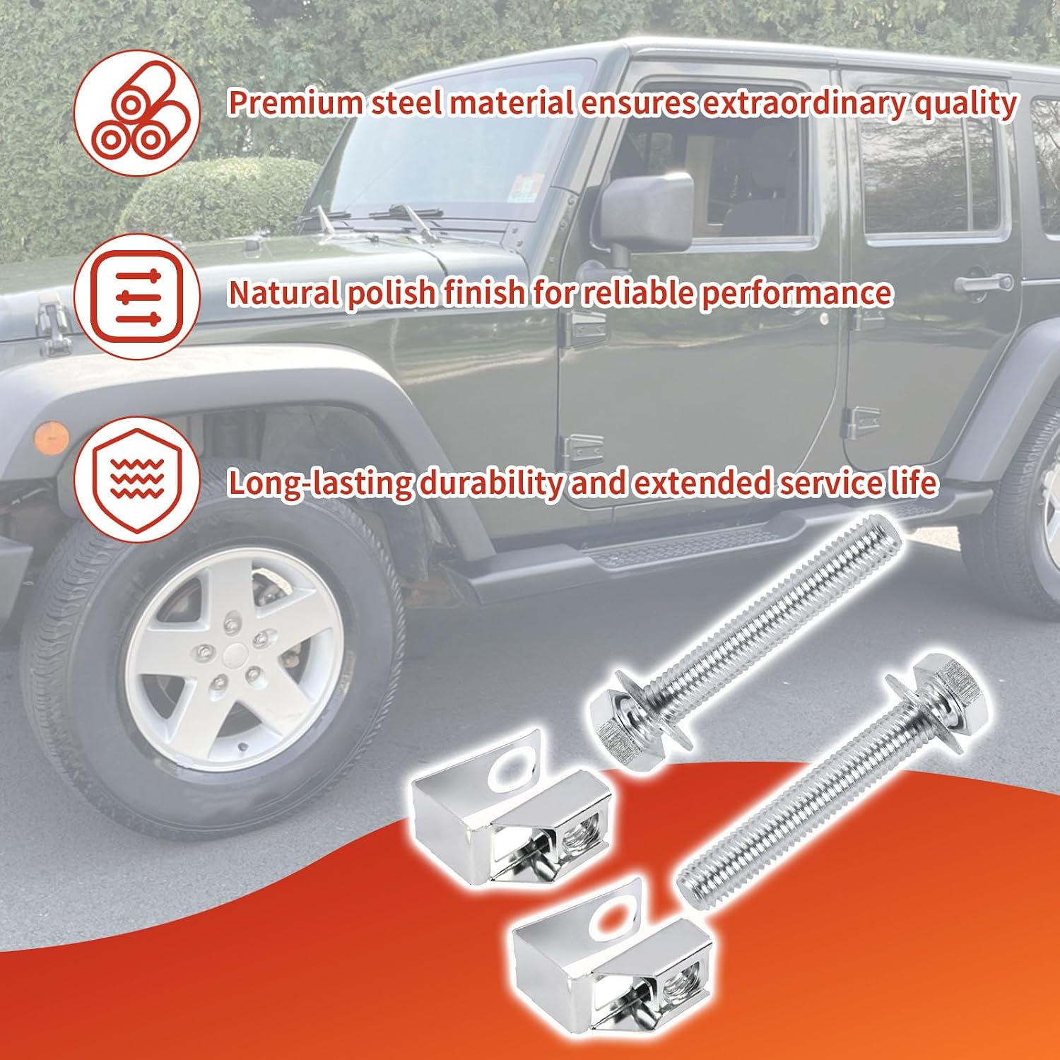 4PCS Exhaust Manifold Flange Bolts & Nuts Hardware Kit Fit for 2011-2024 Jeep Grand Cherokee, 2011-2024 Ram 1500 2500 3500,2004-2010 Dodge Dakota,2014-2024 Ram 4500 5500#6036684AA,55366000AA