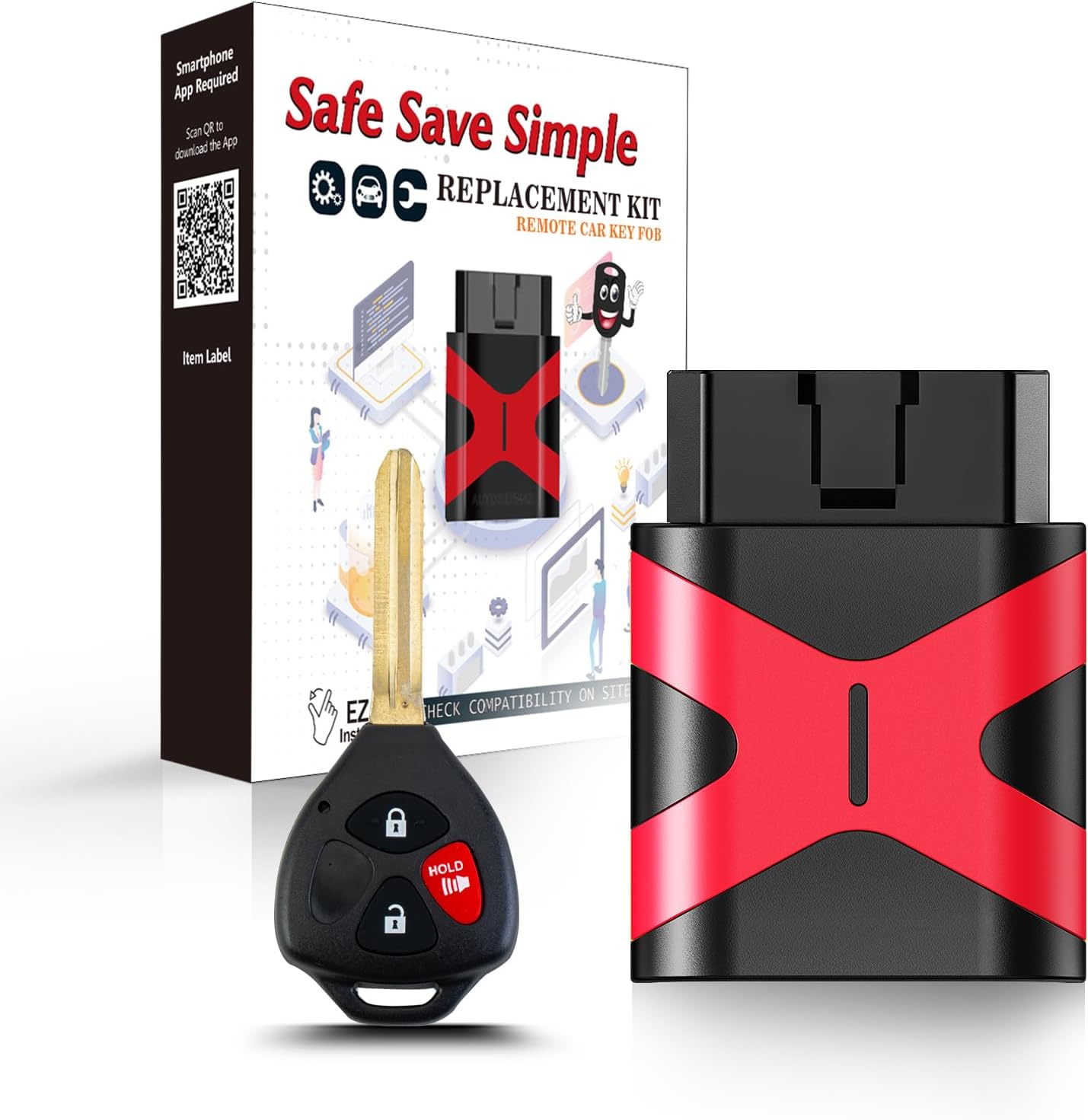 Simple Key Remote Pairing Kit , Replacement for Toyota RAV4 Key fob Programmer 2006 - 2018 ,Fit Head Key and Keyless Entry Smart Key (2013-2018 HYQ14FBA 0020 Board)