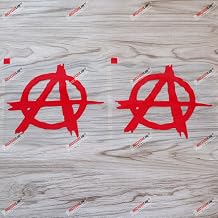 2X red 6 Anarchy Symbol Anarchism Decal Bumper Sticker Car Vinyl Stytle A