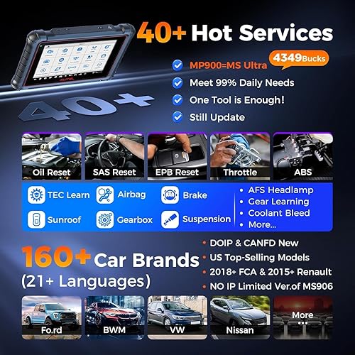 Vista 4 de Autel Escáner MaxiPRO MP900, 2025 DoIP/CAN-FD MP900, igual que MP900BT, actualizado de MP808BT PRO MS906BT MP808S DS808 MX900, codificación Pro ECU