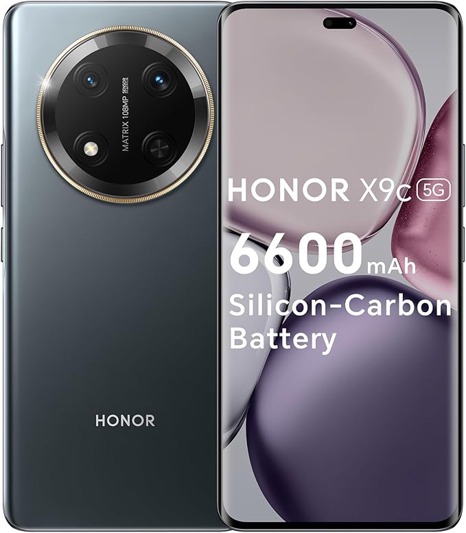 اونر X9c 12GB RAM 256GB ثنائي شرائح الاتصال تيتانيوم اسود 5G - اصدار الشرق الاوسط