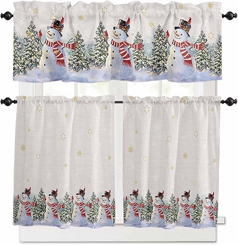 Miniatura 58 de Juego de cortinas semitransparentes con bolsillo para barra, cenefa y niveles de 36 pulgadas de largo, cortinas de arte abstracto de sol y arco