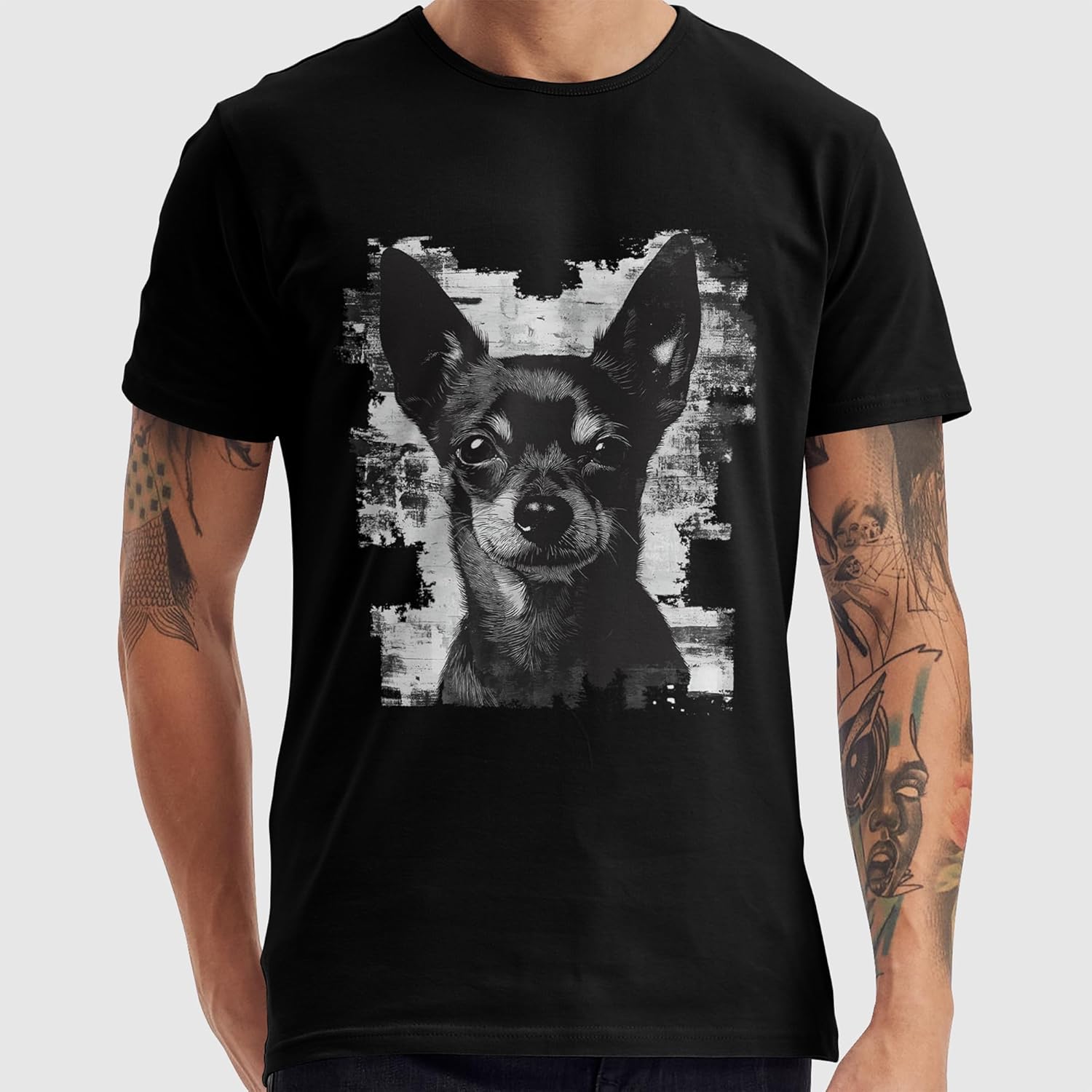 Funny Smiling Chihuahua Shirt Gifts for Dog Lovers Vintage Graphic Tee - Image 2