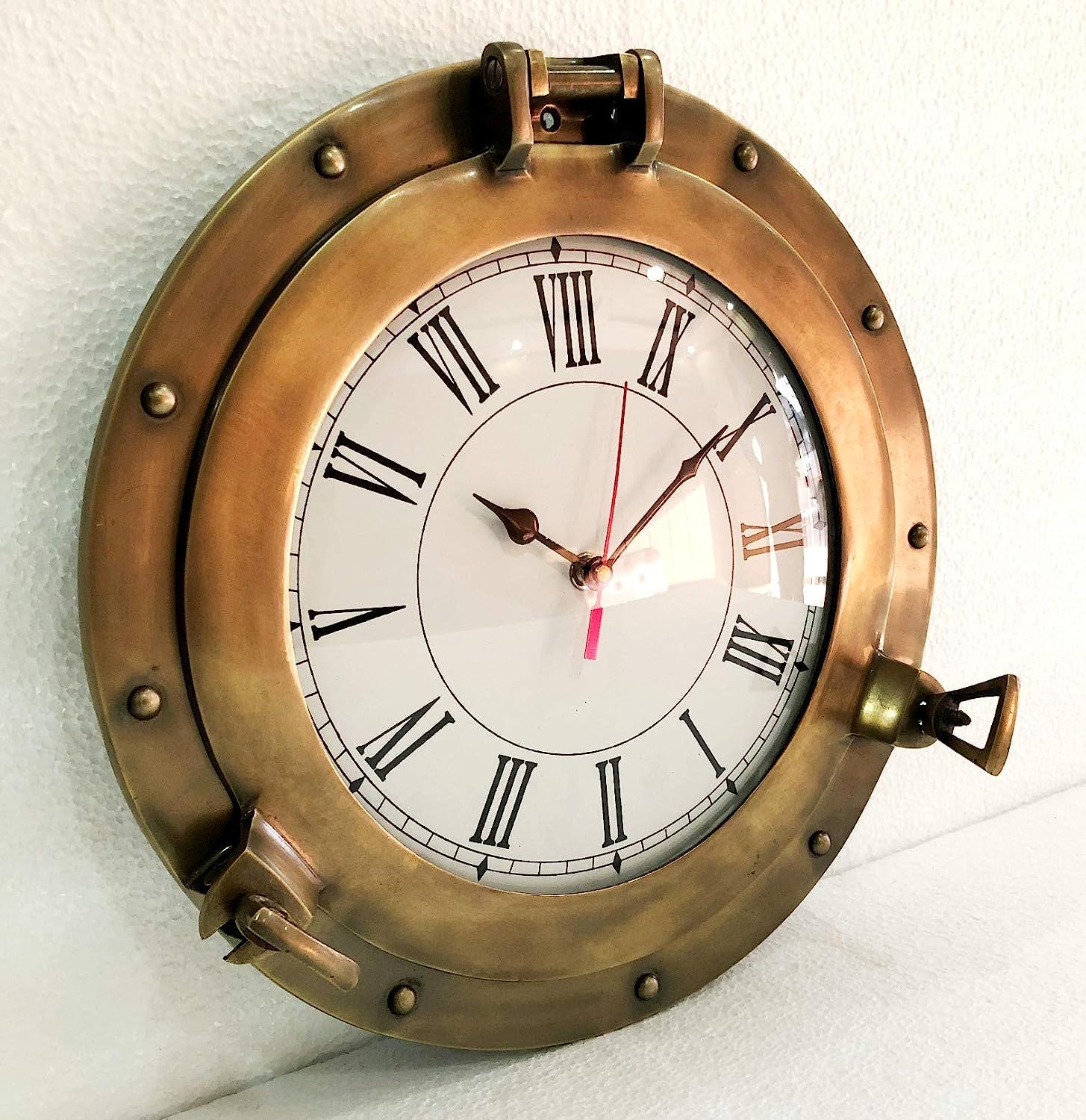 Horloge murale vintage Captian'S Cabin lisible et silencieuse 30cm