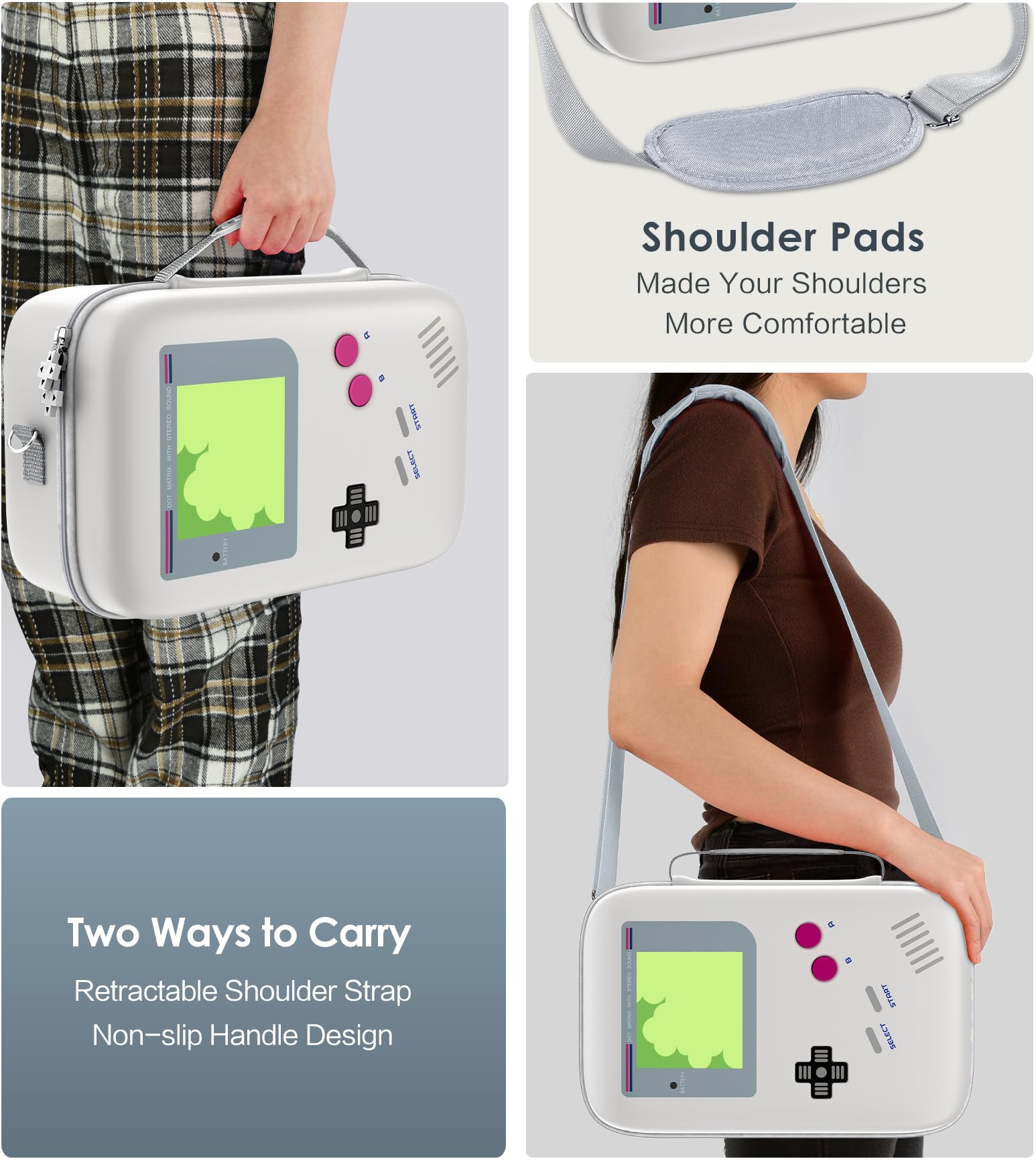 ivoler Custodia per il trasporto per Nintendo Switch/per Switch OLED modello (2021), portatile da viaggio, custodia rigida a tracolla protettiva, fodera morbida, 18 giochi per console Switch Pro