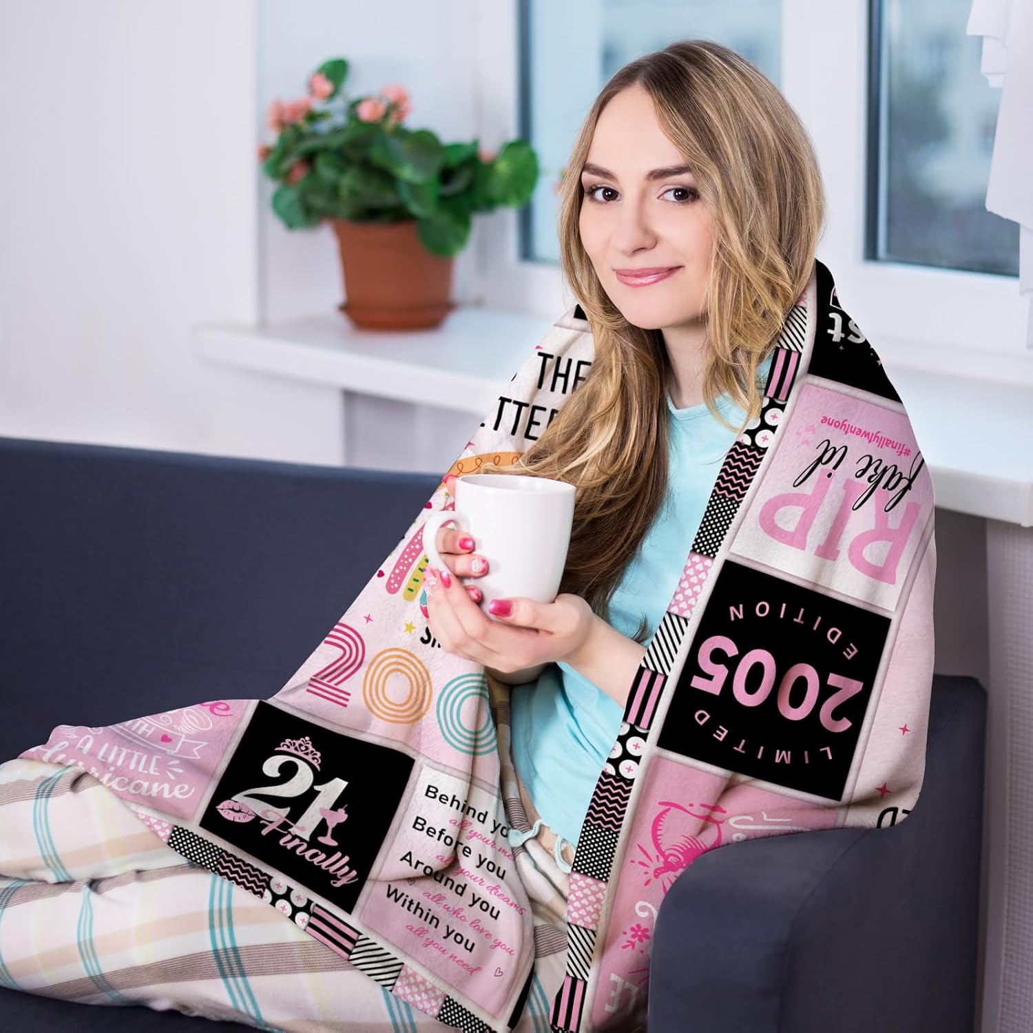 21st Birthday Gifts for Her - 21 Year Old Birthday Gifts for Her - Gifts for 21st Birthday Female - 21st Birthday Gifts for Women/Daughter - 21st Birthday Gift Ideas Blanket 60"X50" - Image 5