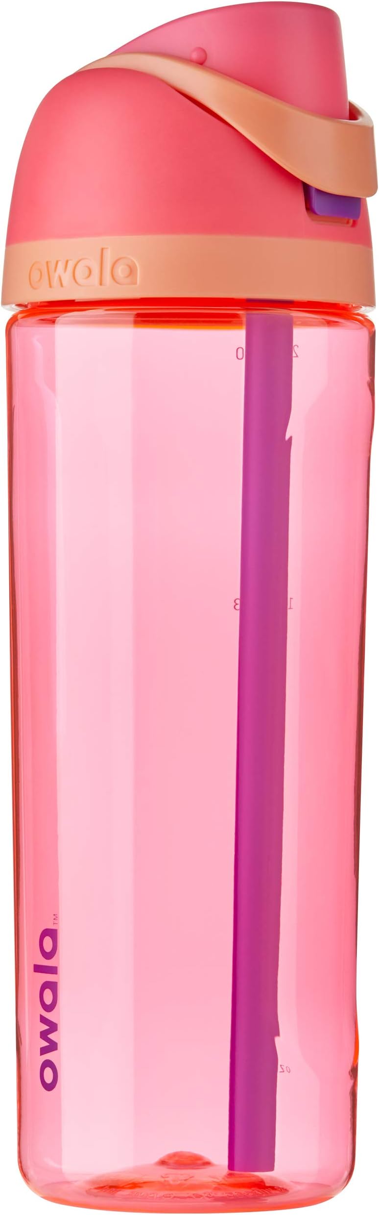 Owala FreeSip Tritan Water Bottle with Locking Push-Button Lid, 25-Ounce, Hyper Flamingo