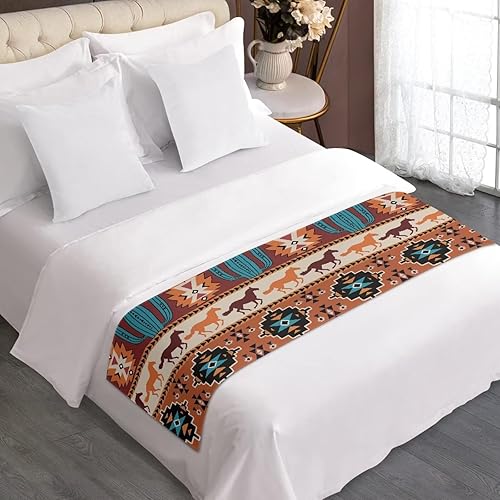 ZFRXIGN Southwestern Bed Runner - Juego de ropa de cama de tamaño Queen con bufanda de cama, camino de mesa largo, decoración del hogar, dormitorio,