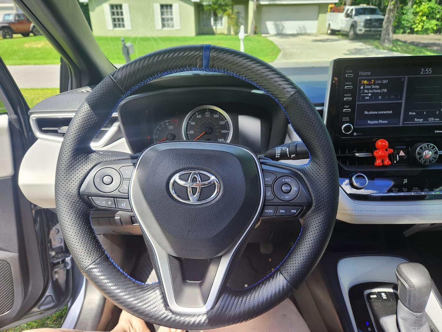 Cusotm Fit Carbon Fiber Steering Wheel Cover for Toyota Avalon 2019-2022,RAV4 SUV 2019 2020 2021 2022 2023 2024 2025,Corolla 2020-2025, Camry 2018-2024 15 Inches Leather Interior Accessories
