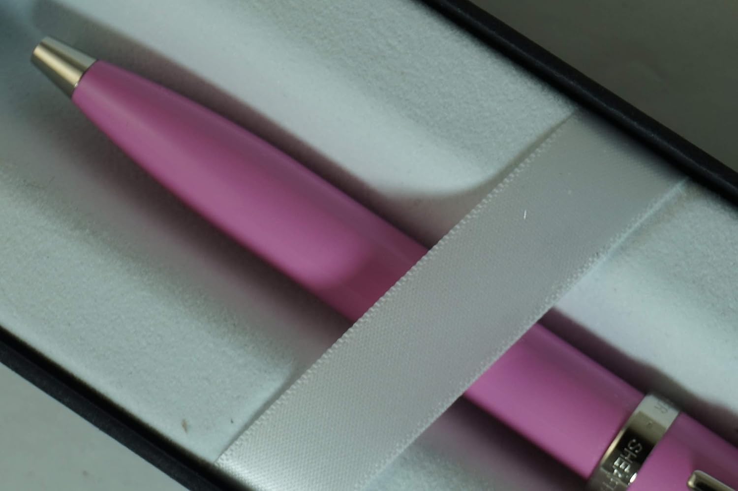 Sheaffer 100 Pearlescent Pink with Nickel appointments and Signature Mid Band Medium Ballpoint Pen. Very solid and Responsive