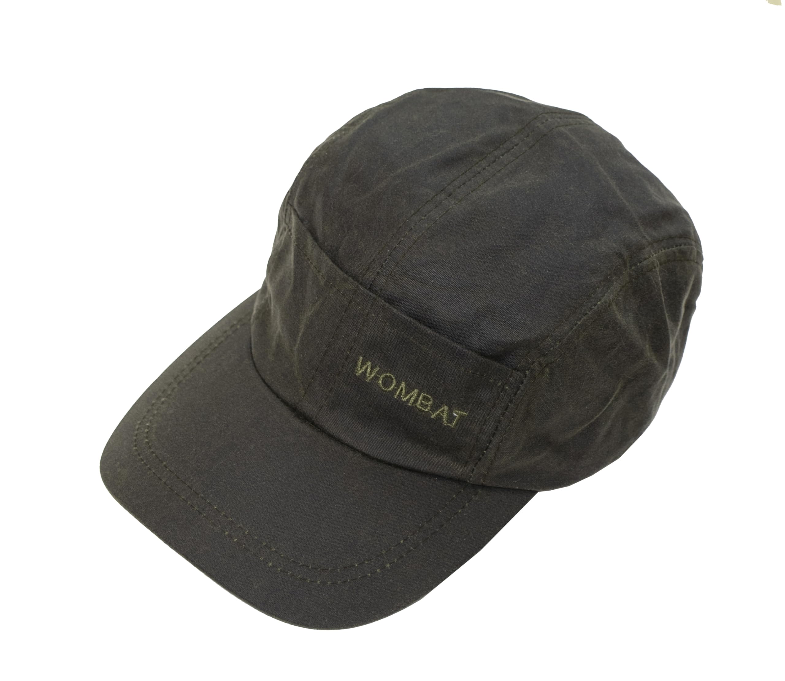Wombat Waterproof Waxed Canvas Baseball Cap – Oilskin Outdoor Hat, UPF 50+ Sun Protection, Adjustable Strap, Lightweight Packable Fishing Hiking Cap (Green)