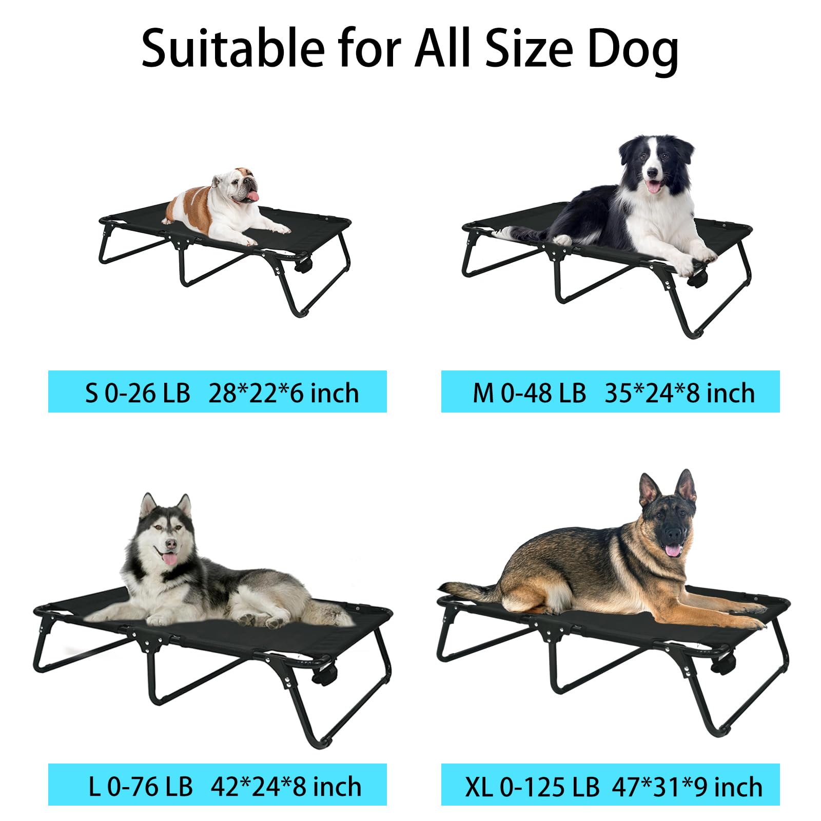 Cama para mascotas de verano con malla elevada