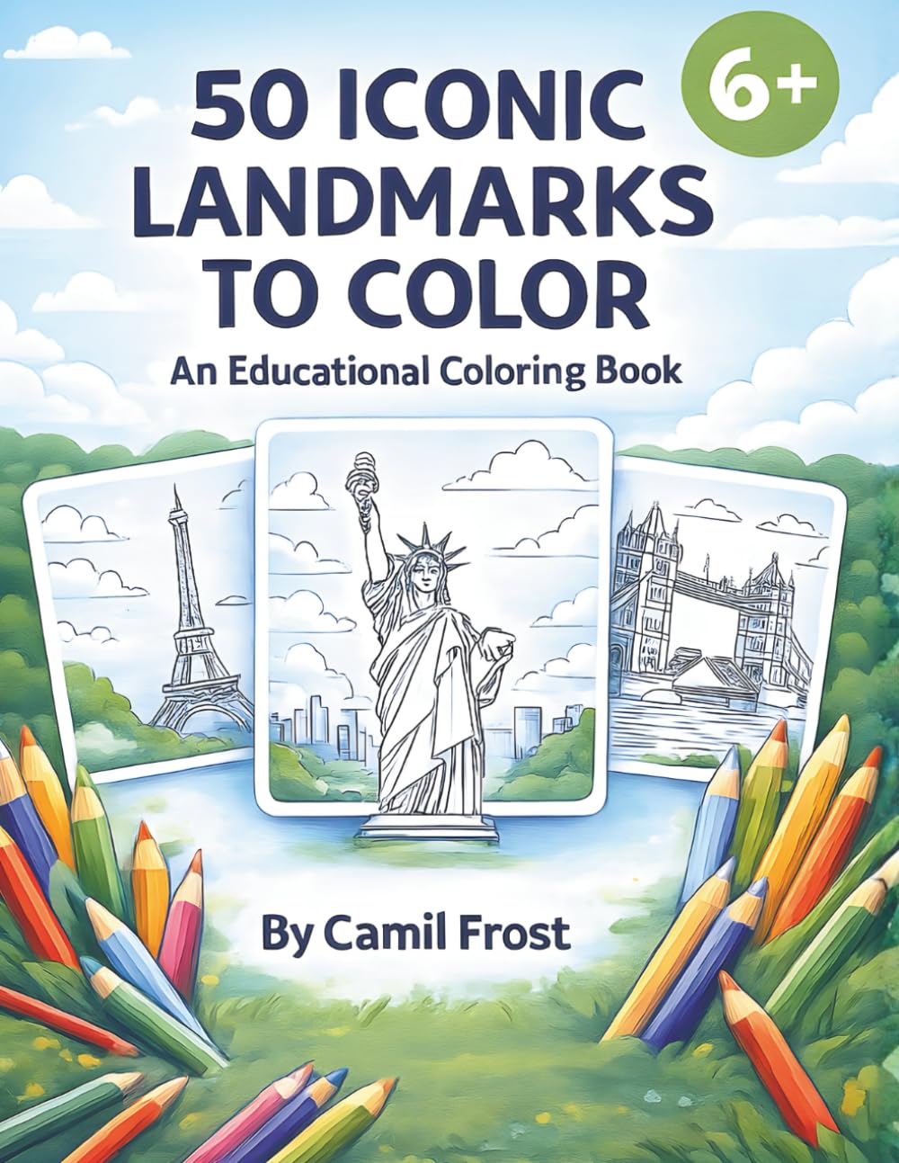 World Landmarks Coloring Book for Kids: 50 Famous Places with Fun Facts and Kid-Friendly Line Art