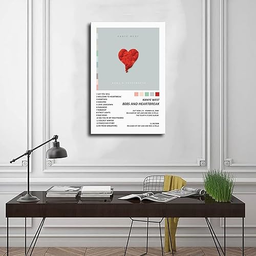 Miniatura 3 de WANMLY Póster de Kanye West 808s Heartbreak Music Album Cover Poster Póster de lienzo Decoración de Dormitorio Paisaje Deportivo Oficina Decoración