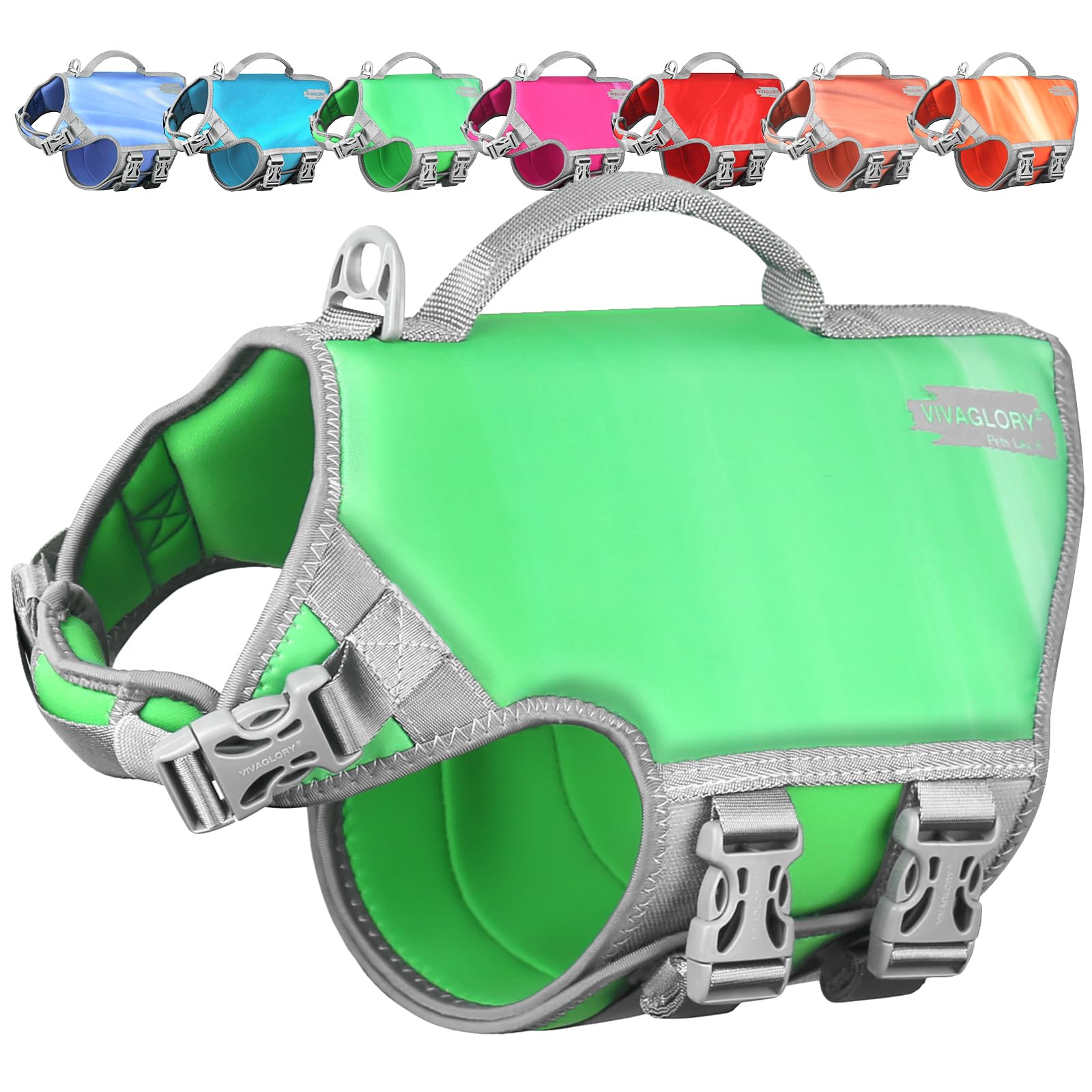 VIVAGLORY Hunde Schwimmweste Neoprene Hundeschwimmweste | Verstellbar & Auftrieb for Hunde, Schwimmweste Hundeweste Schwimmen Rettungswesten zum Schwimmen