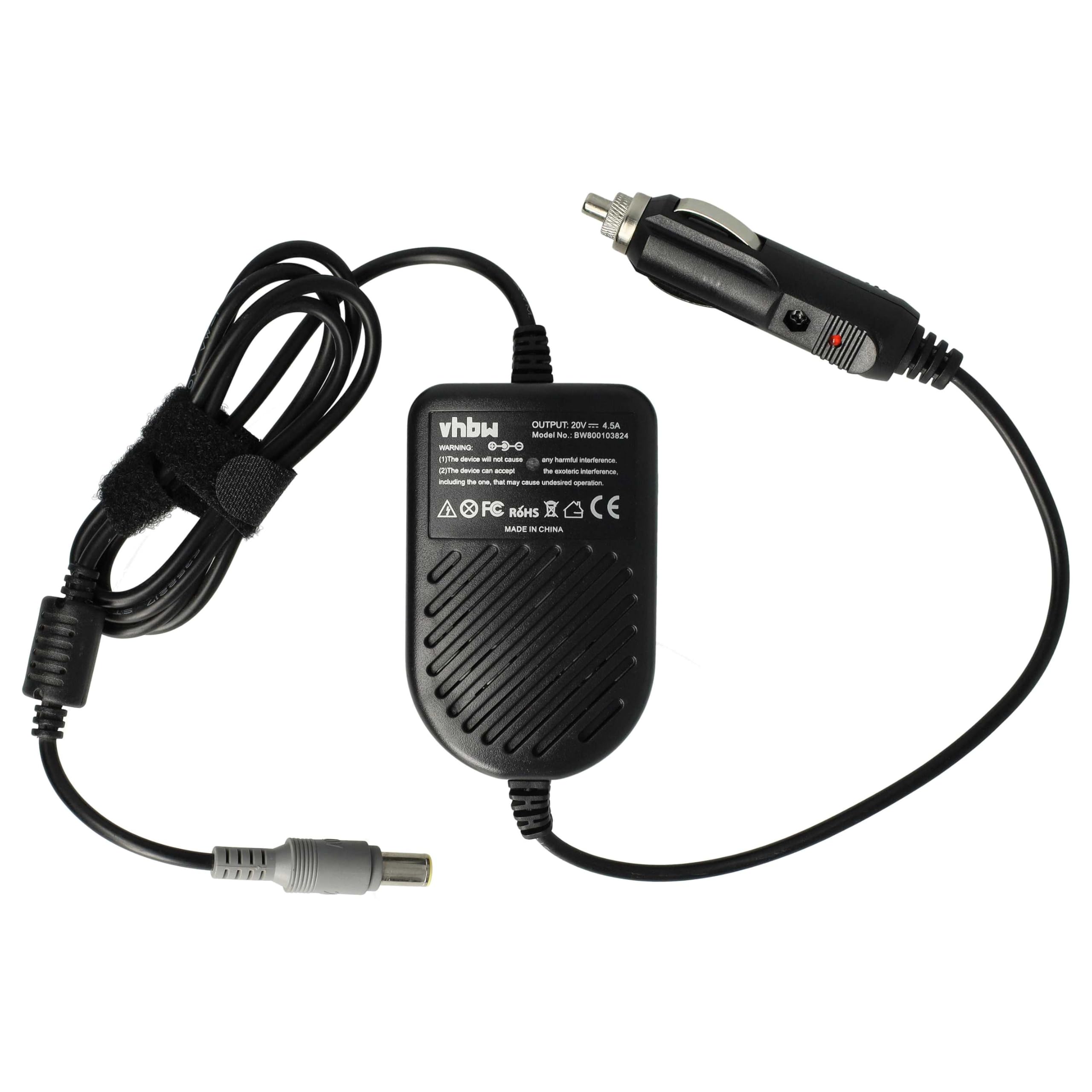 vhbw caricabatteria da auto compatibile con Lenovo ThinkPad SL500, SL410, SL300, SL400, SL510, T400 notebook - Caricatore da 12V nero 4,5 A