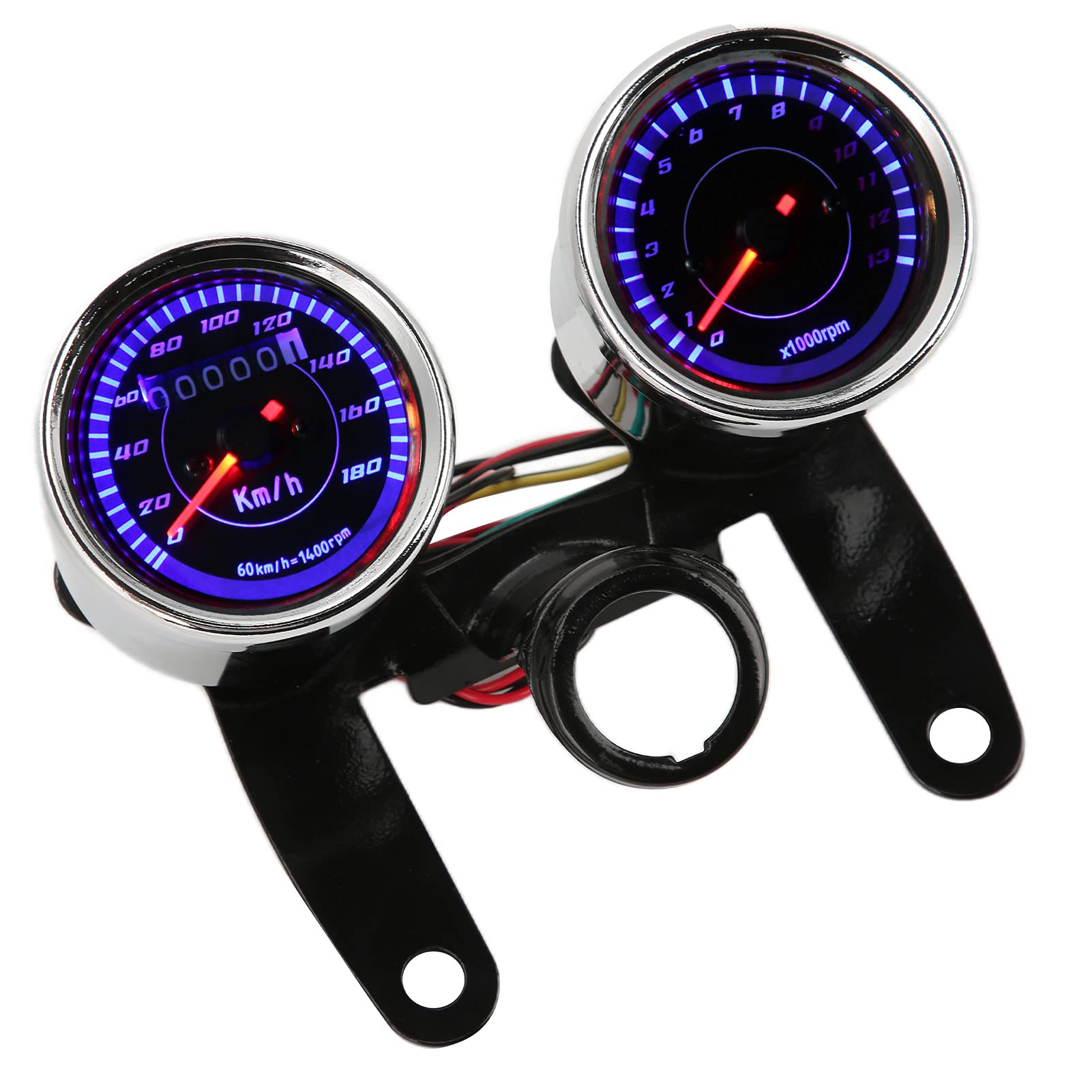 Compteur De Vitesse Universel Pour Moto - Rétroéclairage LED Double Couleur - 9x9x9 Cm - Acier Inoxydable