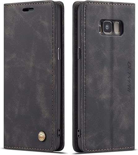 QLTYPRI Funda Para Samsung Galaxy S8 Plus, Vintage PU Cuero Billetera Caso Ranura Para Tarjeta Kickstand Cierre Magnético A Prueba De Golpes Flip