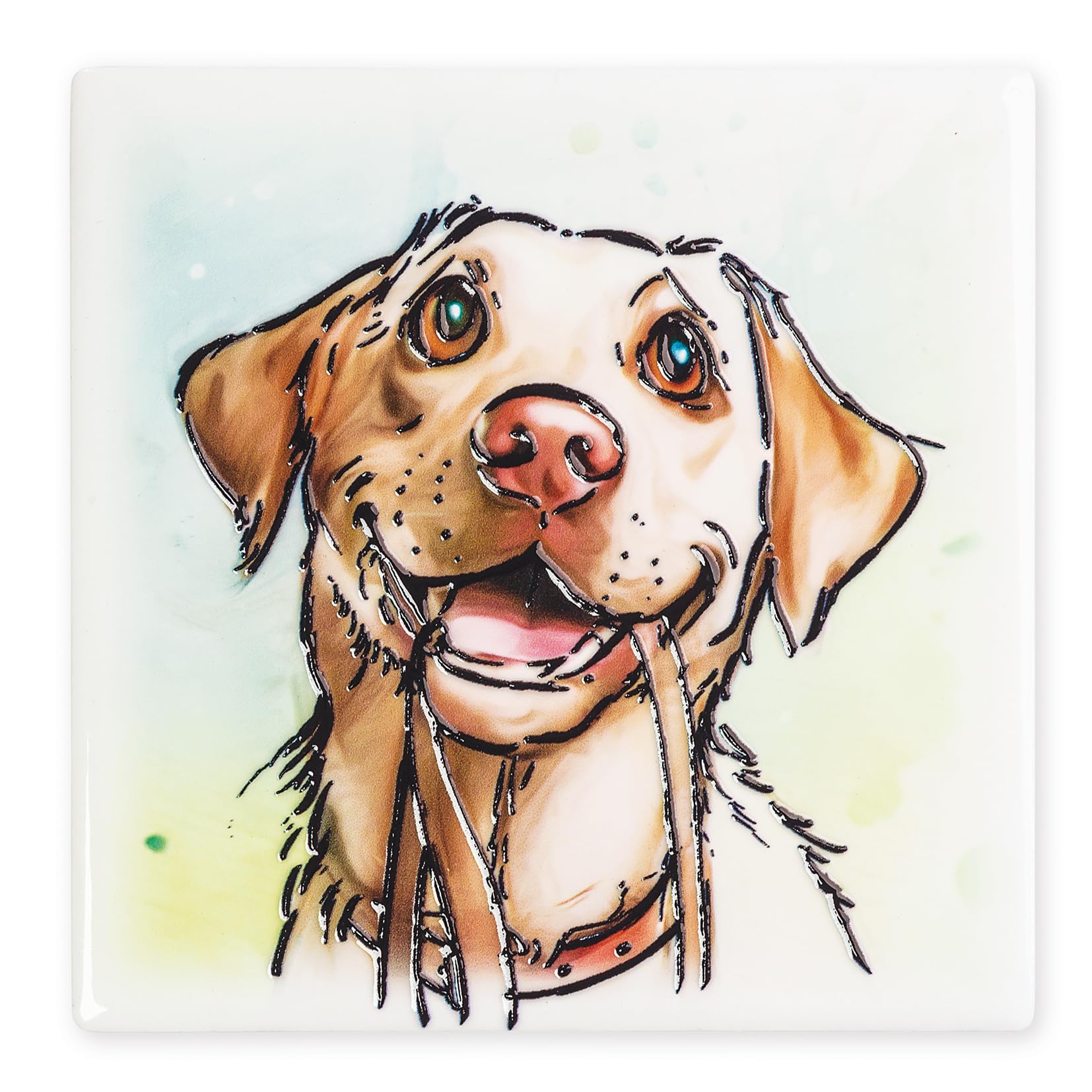 Art of Arora 2957 Yellow Labrador Ceramic Coaster 10 x 10cm