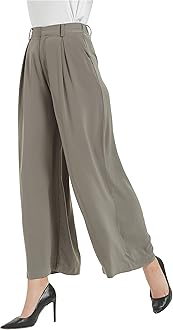 TronjoriWomen High Waist Casual Wide Leg Long Palazzo Pants Trousers Regular Size