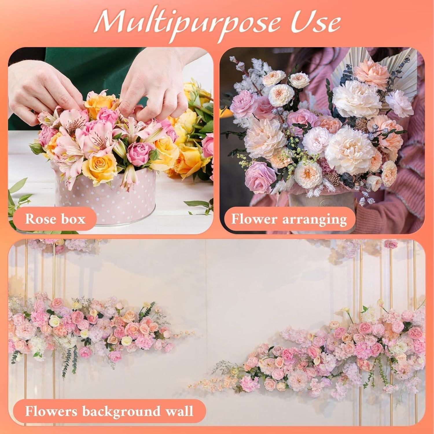 para soportes Florales Pastel 60 para uds Reutilizables Plástico
