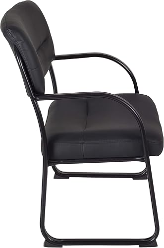 Miniatura 4 de Regency Crusoe - Silla lateral y de invitados de cuero, grande y alta, color negro