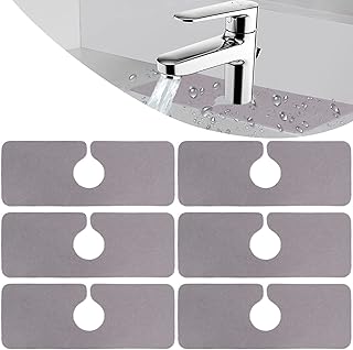 NIU MANG 6 Pack Faucet Absorbent Mat Wraparound Faucet Strong Absorbent Mat Felt Faucet Absorbent Mats for Kitchen Bathroo...