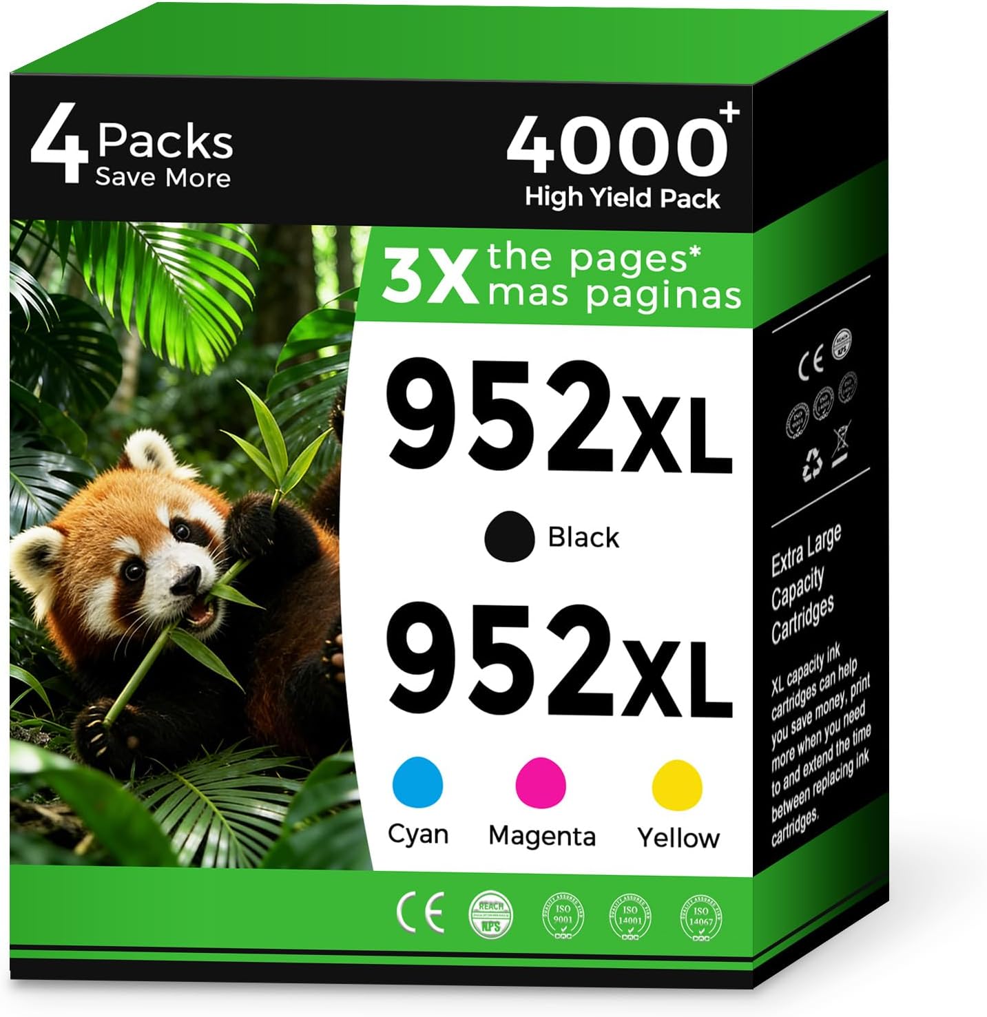 952XL Ink Cartridges Combo Pack Compatible for HP 952 HP952 XL HP952XL for Officejet Pro 8710 7740 8720 8702 8210 7720 8715 8730 8740 8216 8725 8700 8200 7730 8743 Printers Black Cyan Magenta Yellow