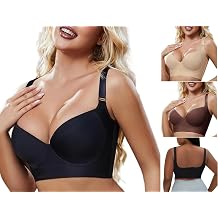 Tatumaie Plus Size Super Push Up Bras Smoothing Back Fat Bra with Support Seamless Deep Cup No Wire Brasieres34A-50E