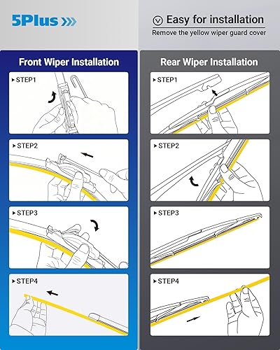 Miniatura 26 de Repuestos de limpiaparabrisas de 26 pulgadas (paquete de 4), repuestos de limpiaparabrisas de repuesto para automóvil, tamaño ajustable de 26