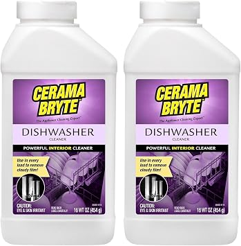 Cerama Bryte Dishwasher Cleaner, 16 oz, 2 Count, Removes Limescale