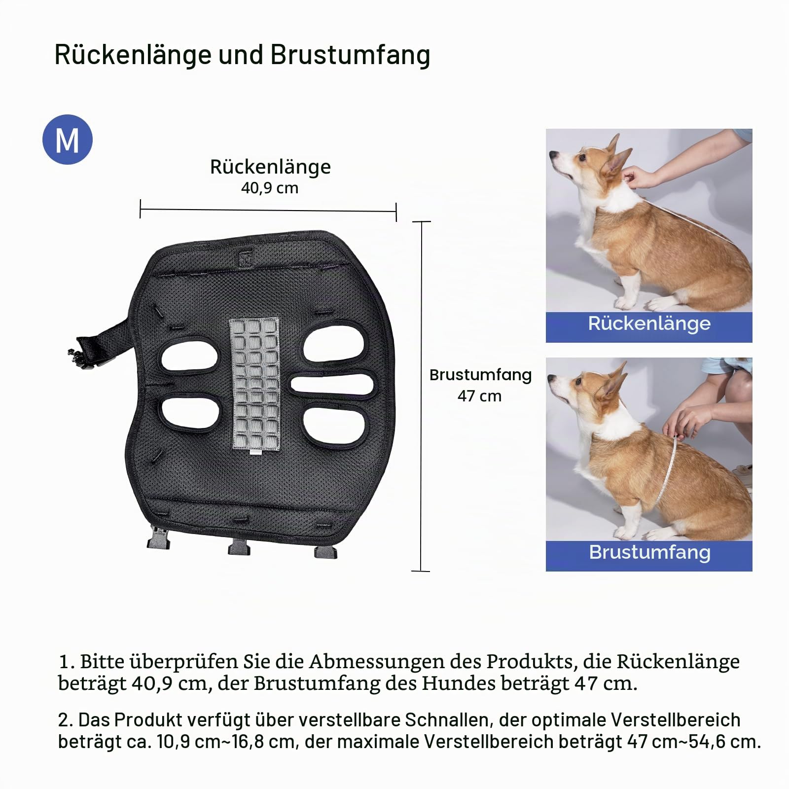Wakytu Hundeliftgeschirr für kleine Hunde,Hunderucksackträger,Verstellbare gepolsterte atmungsaktive Gurte für Hunde,Behinderte,Gelenkverletzungen,Arthritis,M(3.9-8kg)