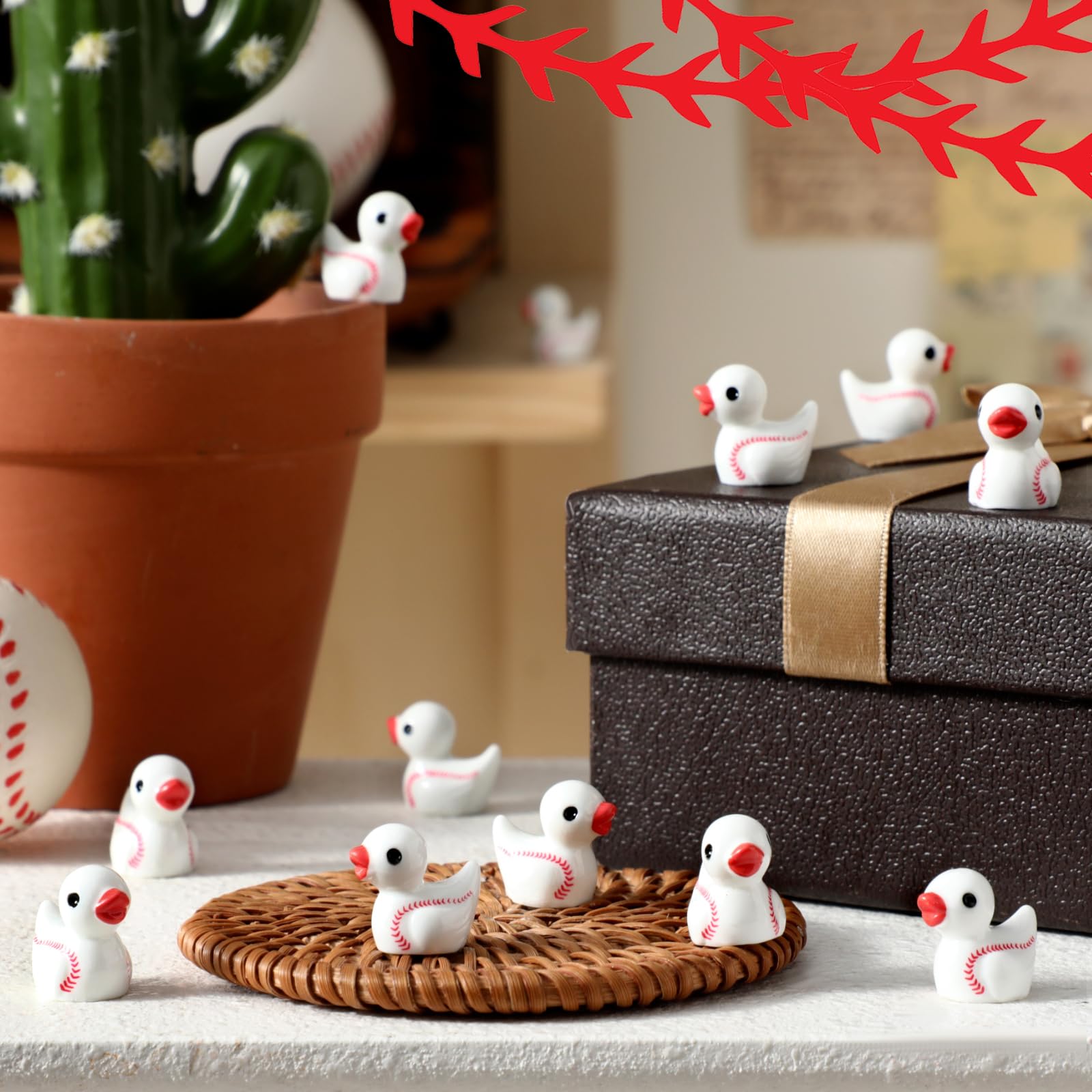 25 Stück Mini Baseball-Enten Aus Kunstharz – Süße Deko Für Puppenhäuser, Garten, Partys Oder Als Geschenk, Ca. 1,8 Cm