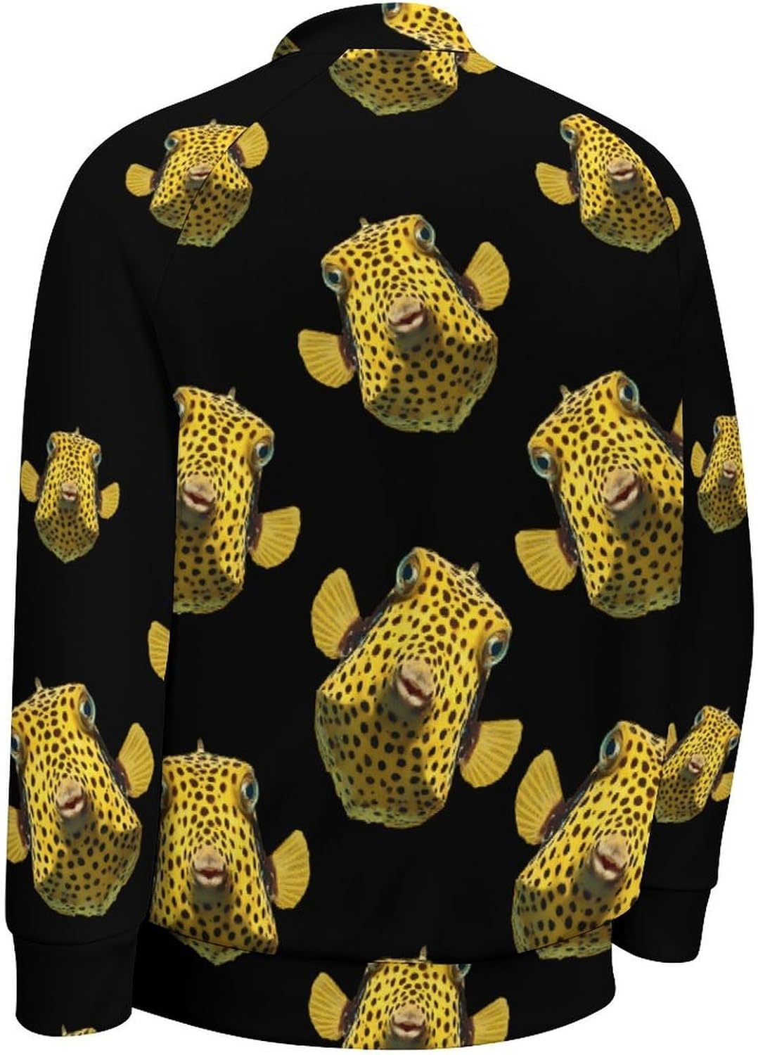 Boxfish1 Yellow Men's Baseball Bomber Lightweight Jacket Casual Coats Streetwear