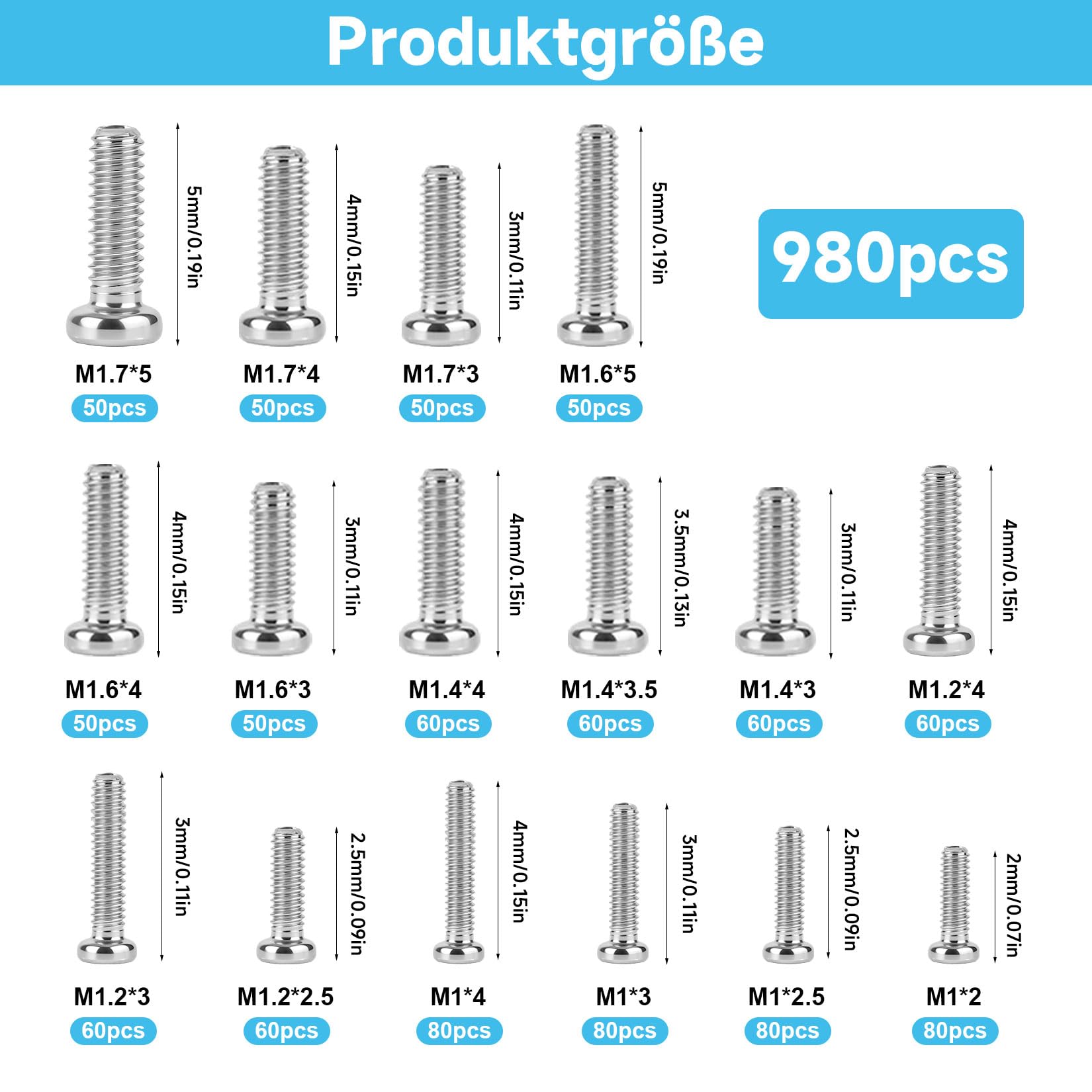 Viti per PC M1 M1.2 M1.4 M1.6 M1.7 a testa tonda Crociata per riparazione laptop hard disk