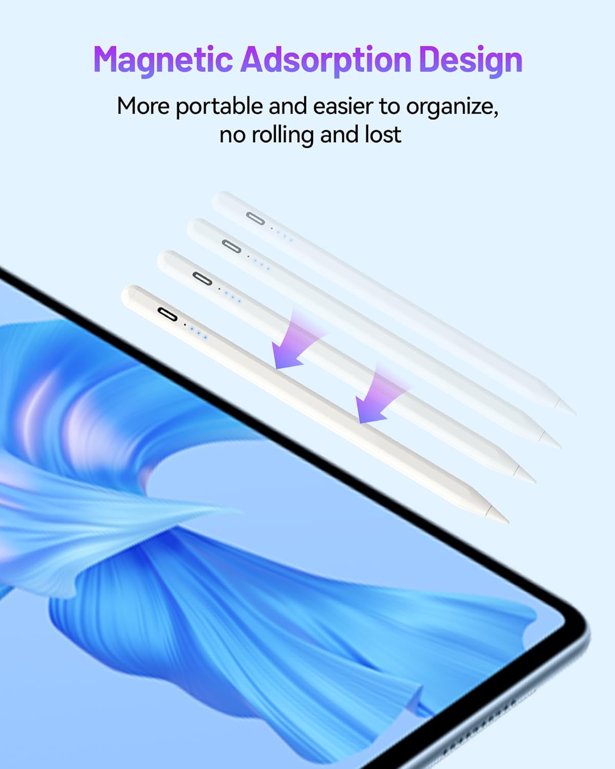 Atzeste P03 Stylus Pen magnetically attaching to an iPad