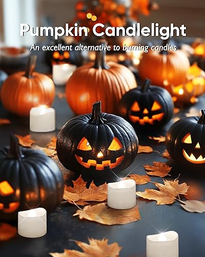 Miniatura 5 de Homemory Paquete de 48 velas de té blancas que funcionan con pilas, velas LED parpadeantes sin llama, velas votivas sin llama de larga duración para