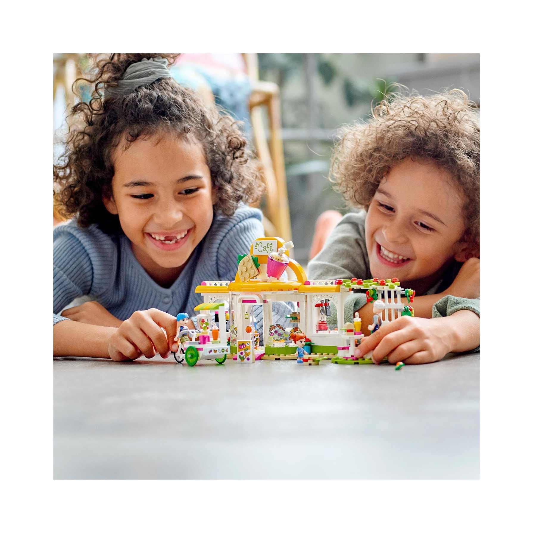 LEGO Friends 41444 El Café Bio de Heartlake City con 3 Mini muñecas, Juego Educativo para niños de 6 años y más