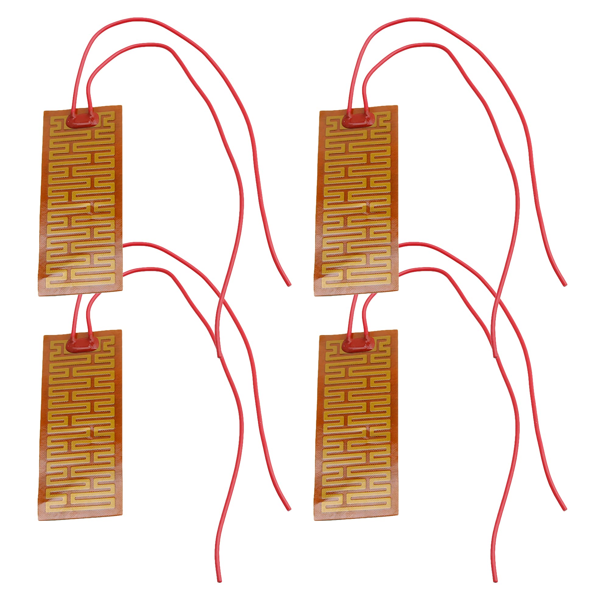 BQLZR 12V 10W PI Heating Thin Film Plate Adhesive Heater Plastic Pad Panel Pack of 4
