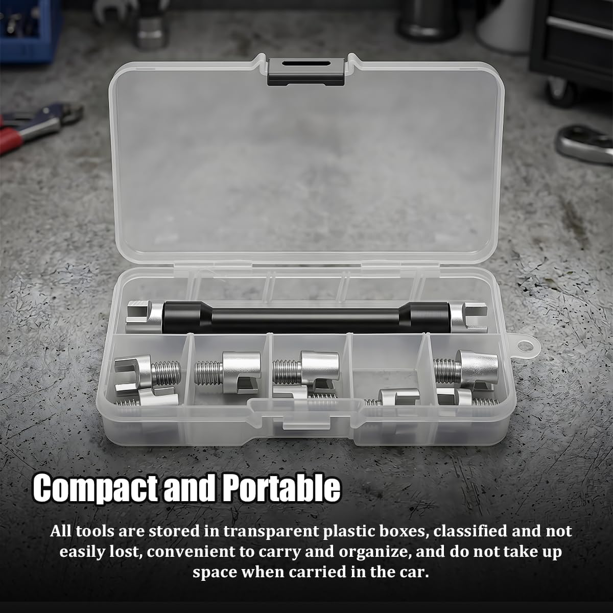 Motorcycle Spoke Wrench Set, Dirt Bike Wheel Spokes Adjustment with 10 Size Joints, Adjust Wire Motorbike Wheel Repair Tool Kit, Universal for Motorbike Dirt Bike Scooter image 5