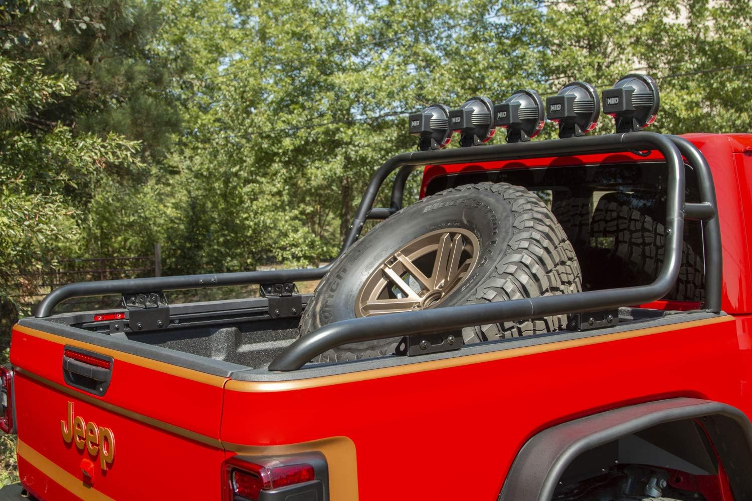 Rugged Ridge Spare Tire Carrier | Satin Black, Bed Mount | 11546.71 | Fits 2020-2025 Jeep Gladiator JT