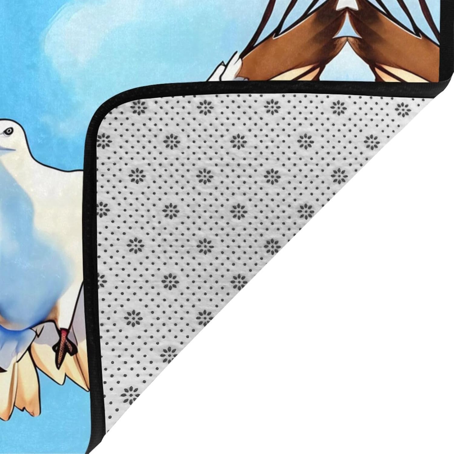 Seagulls in Flight Printed Floor mat 80x58 inches, Non-Slip Decorative Carpet for Bedroom and Living Room