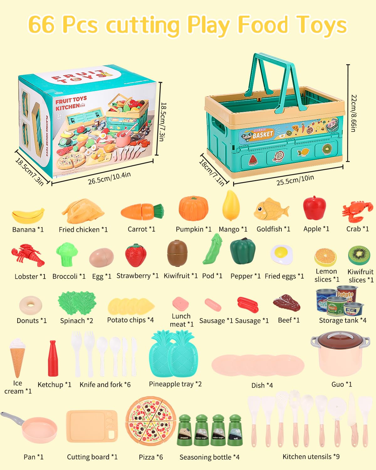Accessoire Cuisine Enfant Ensemble Dinette Enfant Ustensile Fruits et Légumes Jouet à Couper de Jouet imitant Jeu de Role Chef Kit Cuisine Enfant avec Nourriture Jouet Couteau