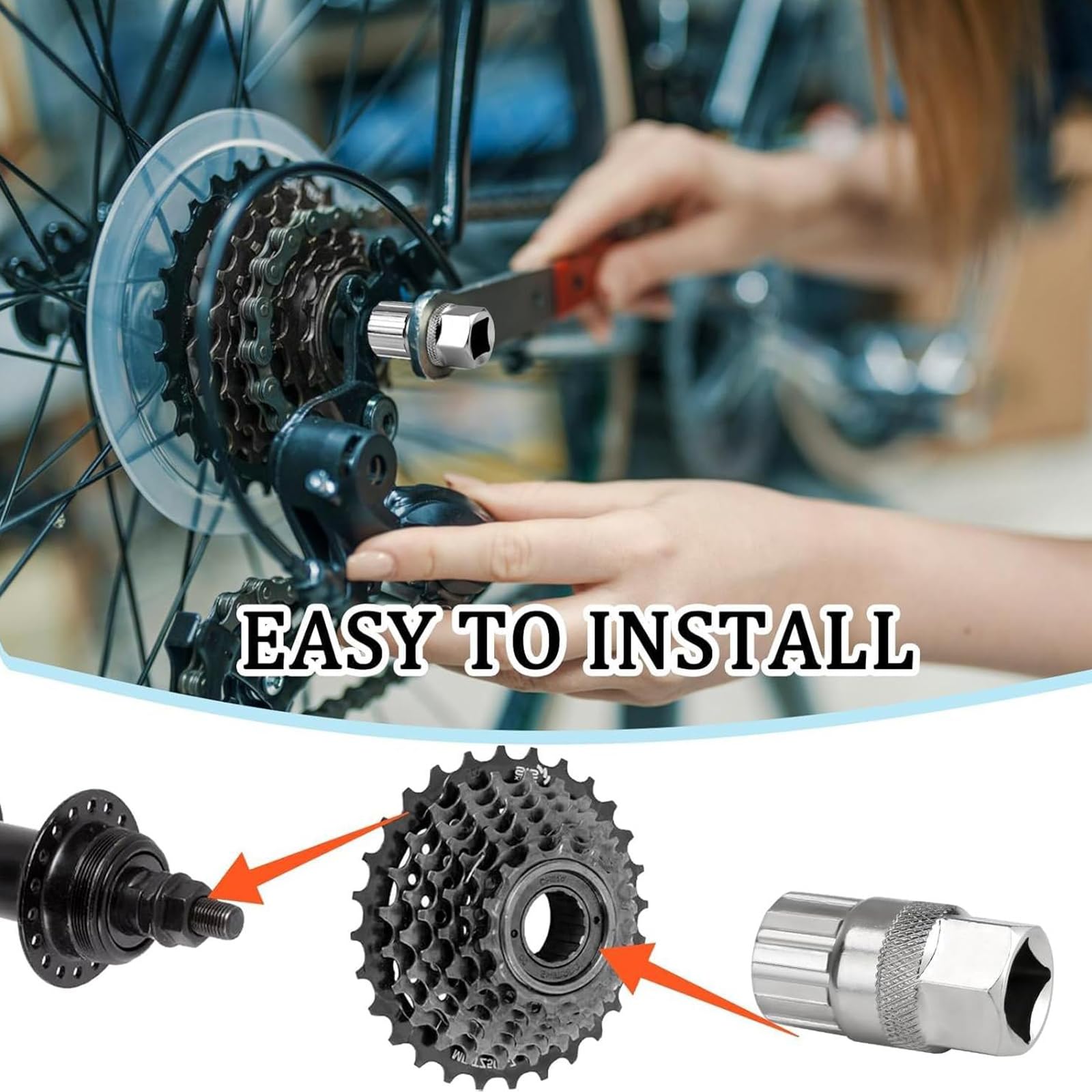 Extractor de Manivela y Bielas para Bicicleta, Kit Herramientas Pedalier, Herramienta de Reparación y Removedor para Mantenimiento de Bicicletas de Montaña o Carretera, Llave de 16 mm