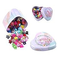 Vista 10 de 128 PCS Pinzas Mini para Cabello de Niñas Bebés Clips Tipo Garra Accesorios para Cabello con Flores Barrettes para Niñas de Escuela Niños
